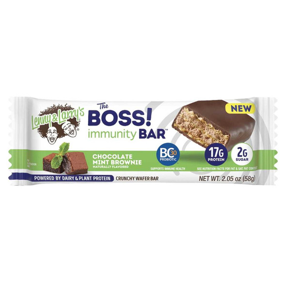 LENNY & LARRYS: The Boss Immunity Bar Chocolate Mint Brownie, 2.05 oz New