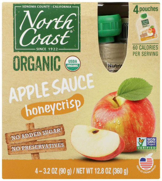 NORTH COAST: Organic Apple Sauce Honeycrisp, 4 pk New