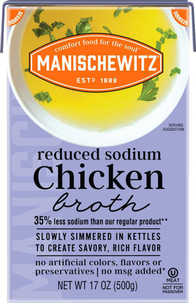 MANISCHEWITZ: Reduced Sodium Chicken Broth, 17 fo New