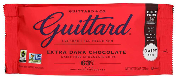 GUITTARD: Extra Dark Chocolate Baking Chips, 11.5 oz New