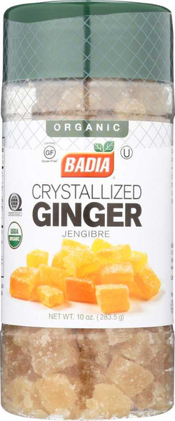 BADIA: Organic Crystallized Ginger, 10 oz New