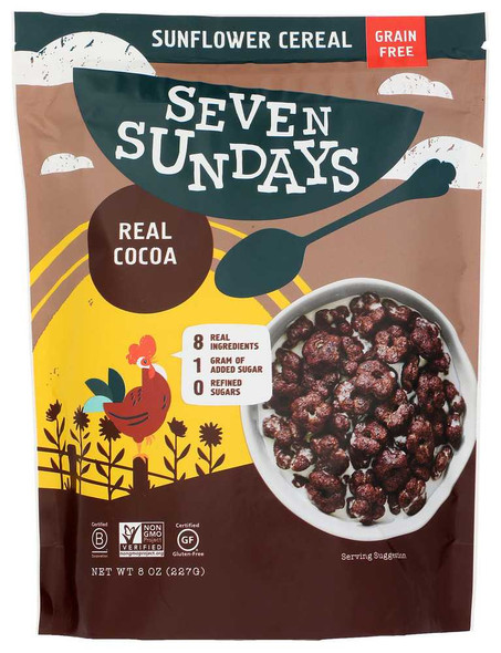 SEVEN SUNDAYS: Real Cocoa Sunflower Cereal, 8 oz New