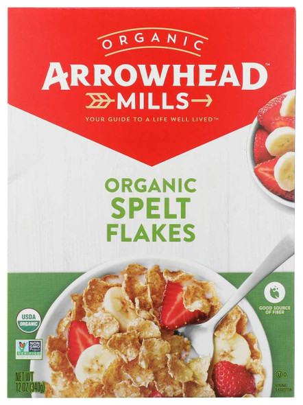ARROWHEAD MILLS: Organic Spelt Flakes Whole Grain, 12 oz New