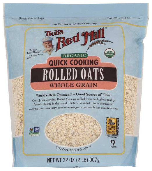 BOBS RED MILL: Organic Quick Cooking Rolled Oats, 32 oz New