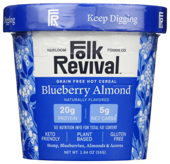 FOLK REVIVAL: Blueberry Almond Hot Cereal, 1.94 oz New
