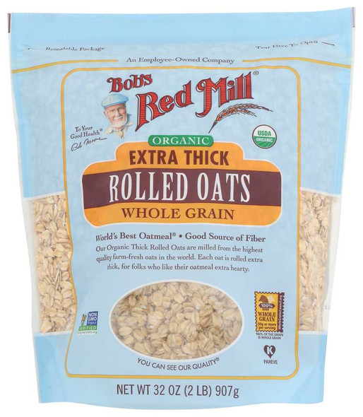 BOBS RED MILL: Organic Extra Thick Rolled Oats, 32 oz New