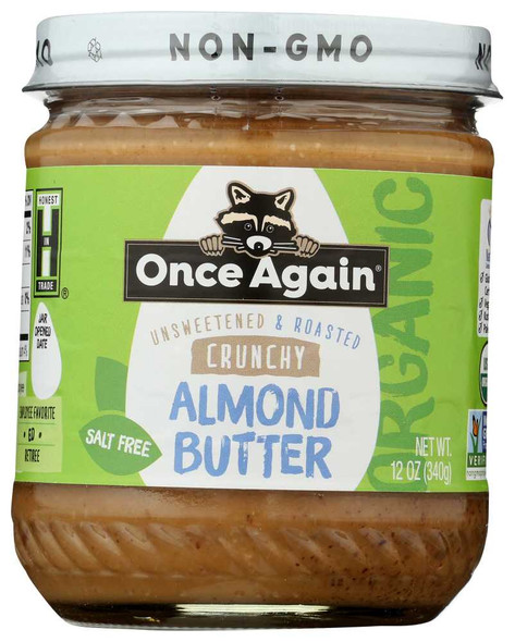 ONCE AGAIN: Organic Crunchy Almond Butter, 12 oz New