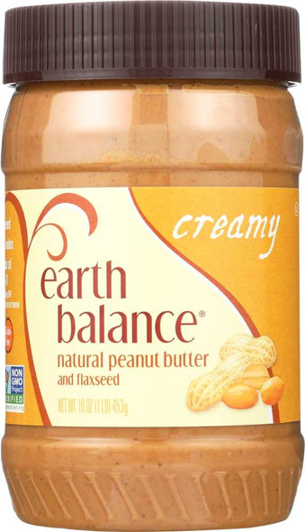 EARTH BALANCE: Natural Peanut Butter And Flaxseed Creamy, 16 Oz New