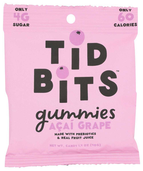 TIDBITS CANDY: Acai Grape Gummies, 1.4 oz New