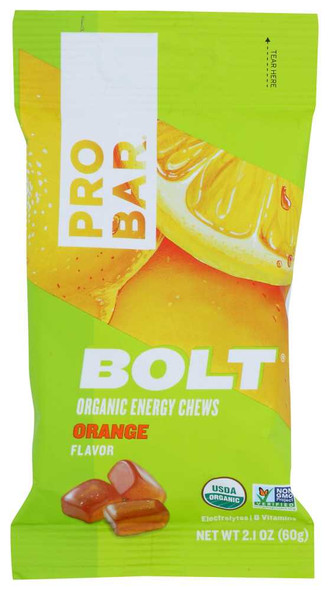 PROBAR: Bolt Organic Orange Energy Chews, 2.1 oz New