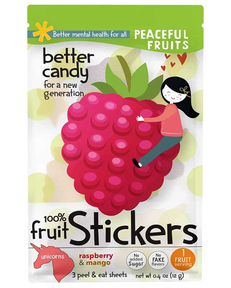 PEACEFUL FRUITS: Mango Raspberry Candy Stickers, 0.4 oz New