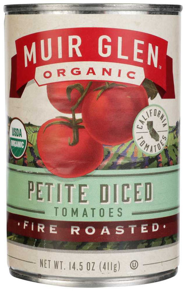 MUIR GLEN: Tomato Fire Roasted Diced Petite, 14.5 oz New