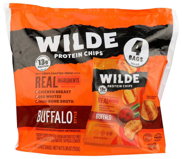 WILDE SNACKS: Buffalo Style Chips 4Pk, 5.4 oz New