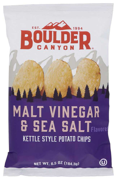BOULDER CANYON: Malt Vinegar & Sea Salt Kettle Chips, 6.5 oz New
