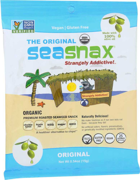 SEA SNAX: Seaweed Snacks Olive 5ct, .54 oz New