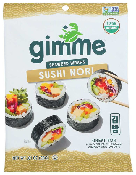 GIMME: Organic Roasted Seaweed Sushi Nori, 0.81 oz New