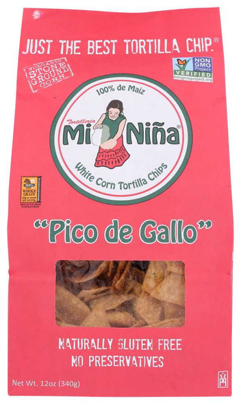 MI NINA: Pico De Gallo Tortilla Chips, 12 oz New