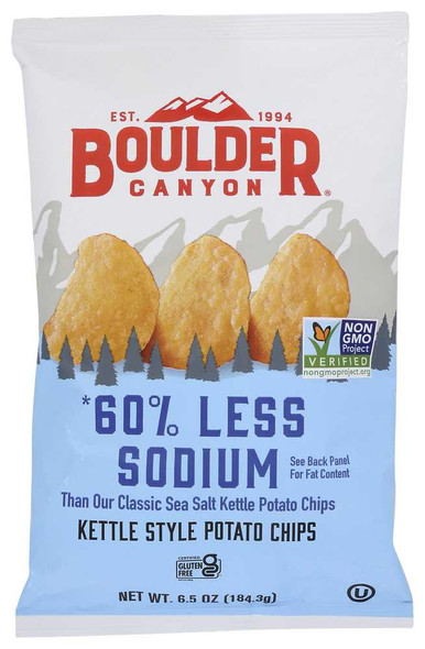 BOULDER CANYON: 60% Reduced Sodium Kettle Cooked Potato Chips, 6.5 oz New