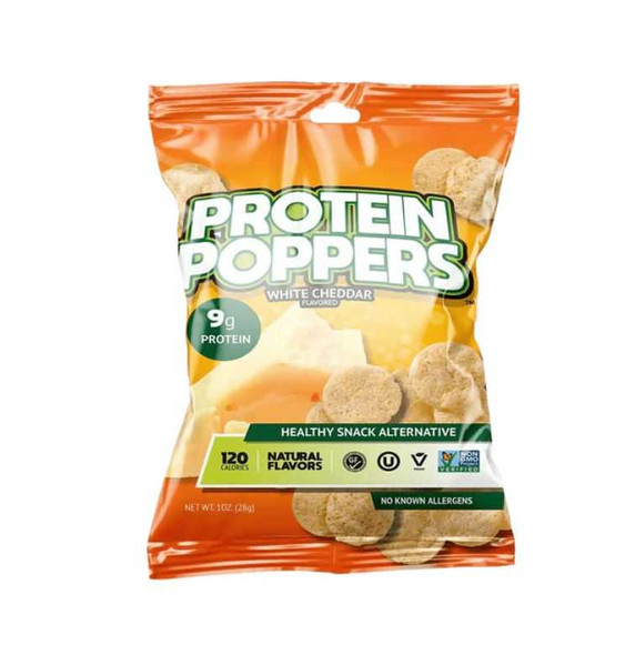 PROTEIN POPPERS: White Cheddar Chips, 1 oz New