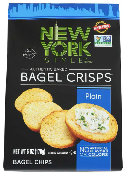 NEW YORK STYLE: Bagel Crisp Plain, 6 OZ New