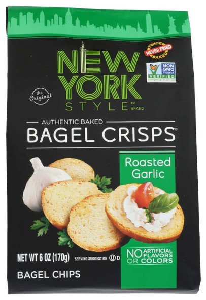 NEW YORK STYLE: Roasted Garlic Bagel Crisps, 6 oz New