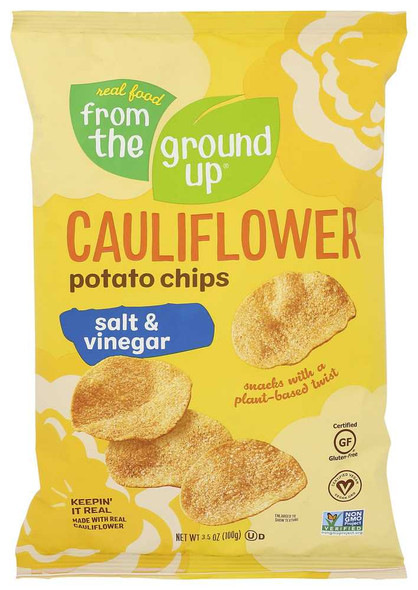 FROM THE GROUND UP: Salt and Vinegar Cauliflower Potato Chips, 3.5 oz New
