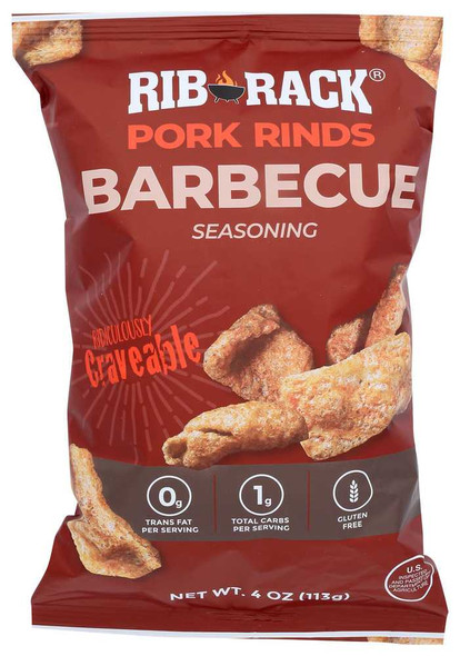 RIB RACK: Barbecue Pork Rinds, 4 oz New