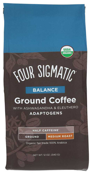 FOUR SIGMATIC: Balance Coffee with Ashwagandha & Eleuthero Adaptogens, 12 OZ New