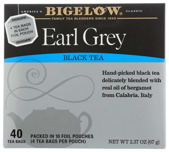 BIGELOW: Earl Grey Tea 40 Tea Bags, 2.37 oz New