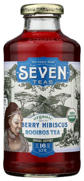 SEVEN TEAS: Berry Hibiscus Rooibos Organic Tea, 16 fo New