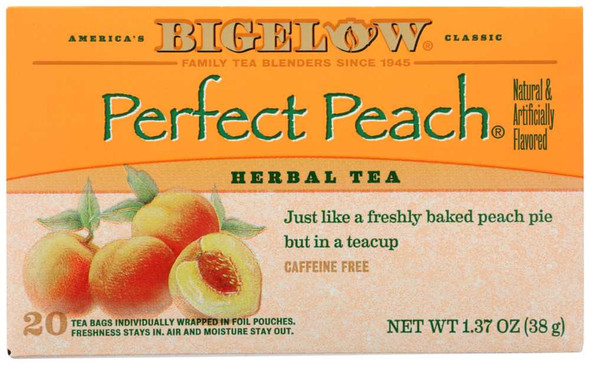 BIGELOW: Herbal Tea Caffeine Free Perfect Peach, 20 Tea Bags New