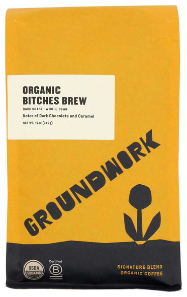 GROUNDWORK COFFEE NITRO: Organic Bitches Brew Coffee, 12 oz New