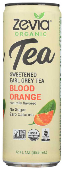ZEVIA ORGANIC: Sweetened Earl Grey Tea Blood Orange, 12 fo New