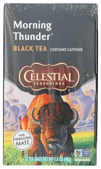 CELESTIAL SEASONINGS: Morning Thunder Contains Caffeine 20 Tea Bags, 1.4 oz New
