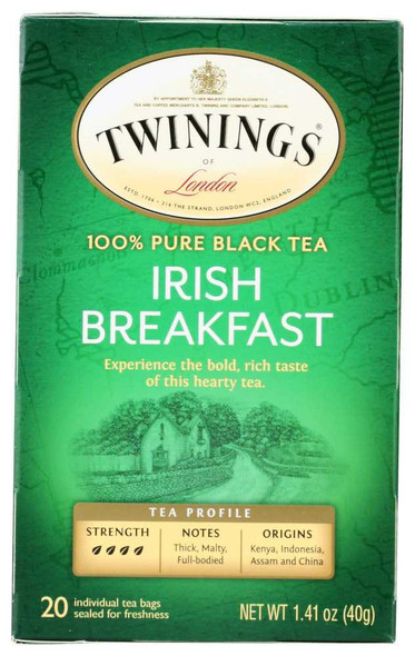 TWINING TEA: Classics Irish Breakfast Tea, 20 Tea Bags, 1.41 oz New