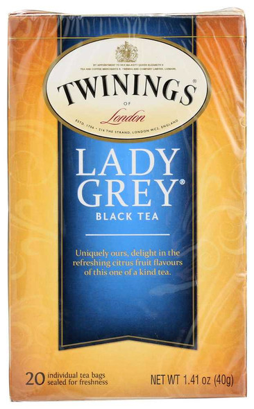 TWINING TEA: Classics Lady Grey Tea, 20 Tea Bags, 1.41 oz New
