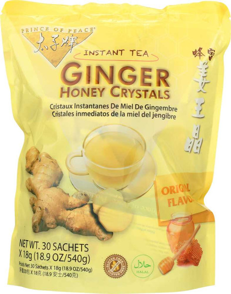 PRINCE OF PEACE: Instant Tea Original Ginger Honey Crystals, 30 bg New