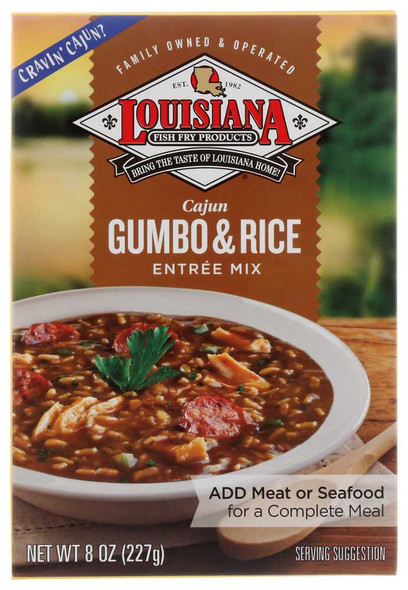 LOUISIANA FISH FRY: Mix Cajun Gumbo with Rice, 8 oz New