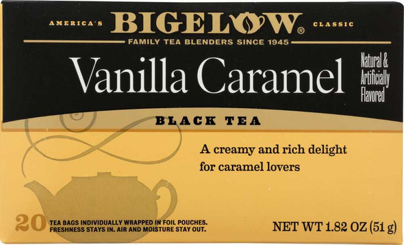 BIGELOW: Vanilla Caramel Black Tea 20 Bags, 1.82 oz New