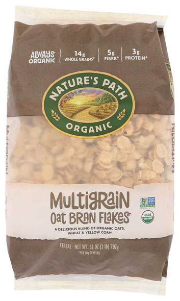 NATURES PATH: Multigrain Oat Bran Flakes Cereal, 32 oz New