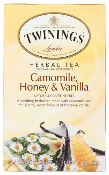 TWINING TEA: Camomile, Honey & Vanilla Herbal Tea, 20 bg New