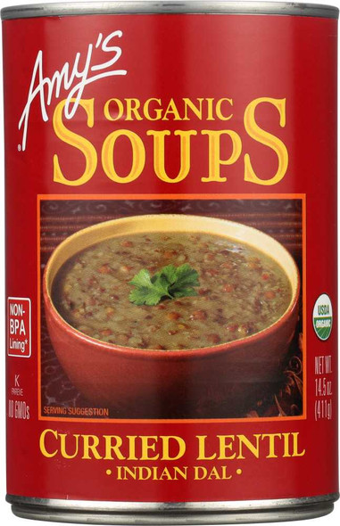 AMYS: Soup Curried Lentil Gluten Free, 14.5 oz New