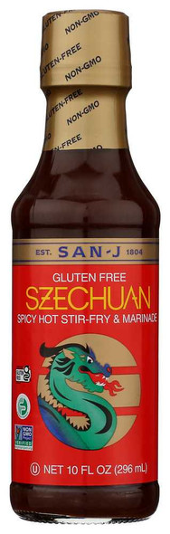 SAN J: Sauce Szechuan Hot and Spicy Gluten Free, 10 oz New