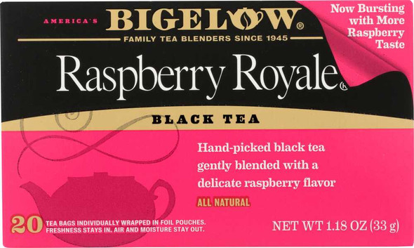 BIGELOW: Raspberry Royale Black Tea 20 Tea Bags, 1.18 oz New