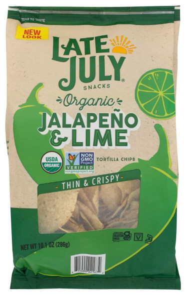 LATE JULY: Organic Restaurant Style Jalapeno Lime Tortilla Chips, 10.1 oz New