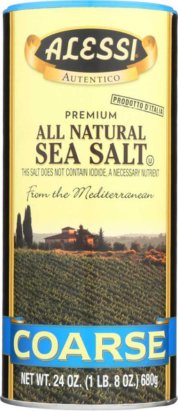 ALESSI: Premium All Natural Coarse Sea Salt, 24 Oz New