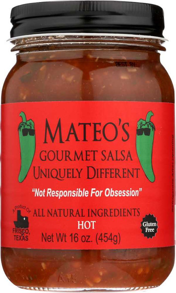 MATEO'S: Gourmet Hot Salsa, 16 Oz New