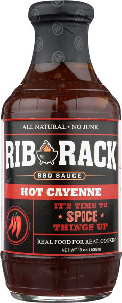RIB RACK: Hot Cayenne BBQ Sauce, 19 oz New