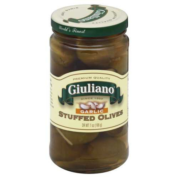 GIULIANO: Garlic Stuffed Olives, 7 oz New