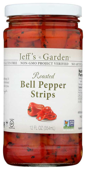 JEFF'S NATURALS: Roasted Bell Pepper Strips, 12 oz New